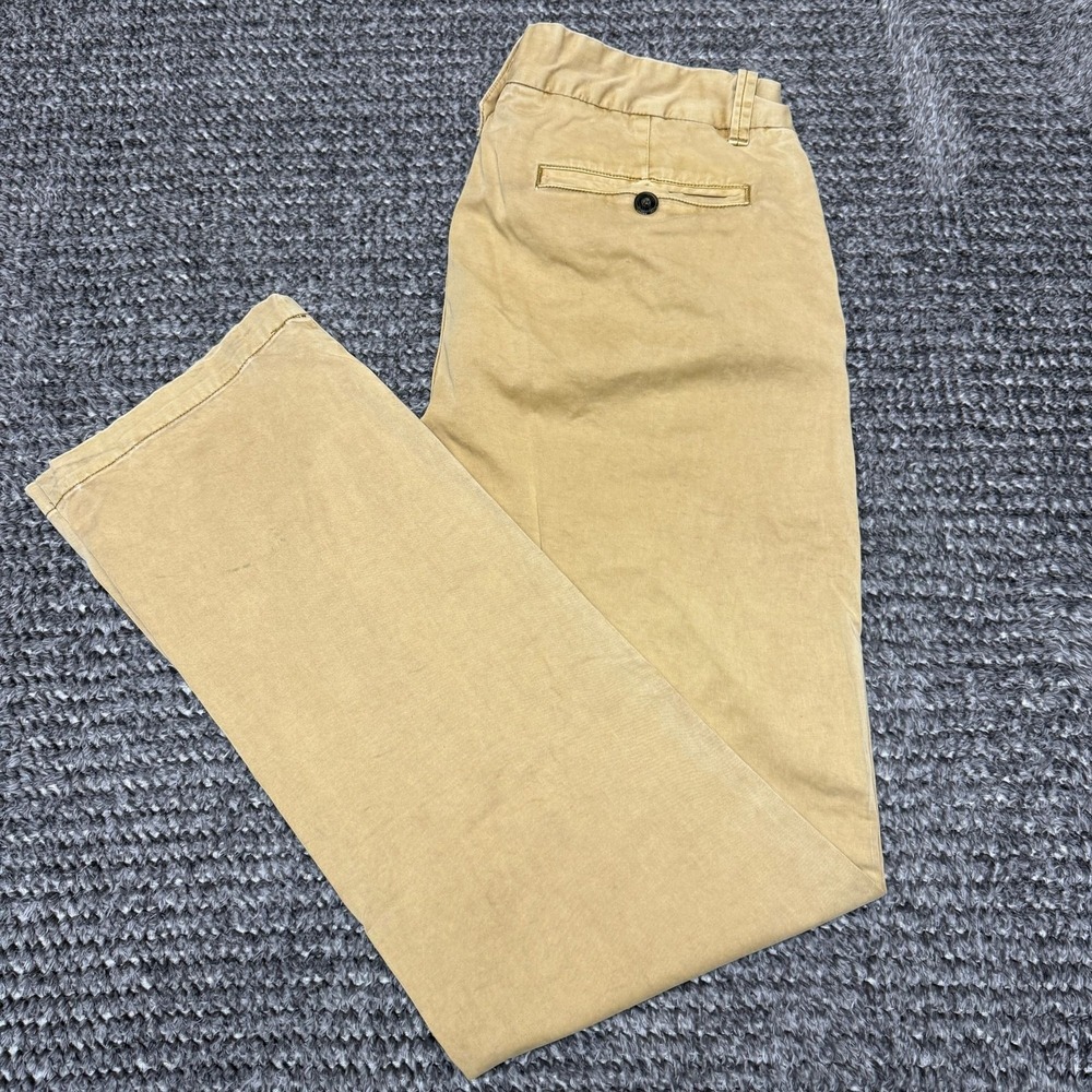 JACHS Mens Chino Pants Size‎ 32x32 Tan Flat Front Casual Trousers
